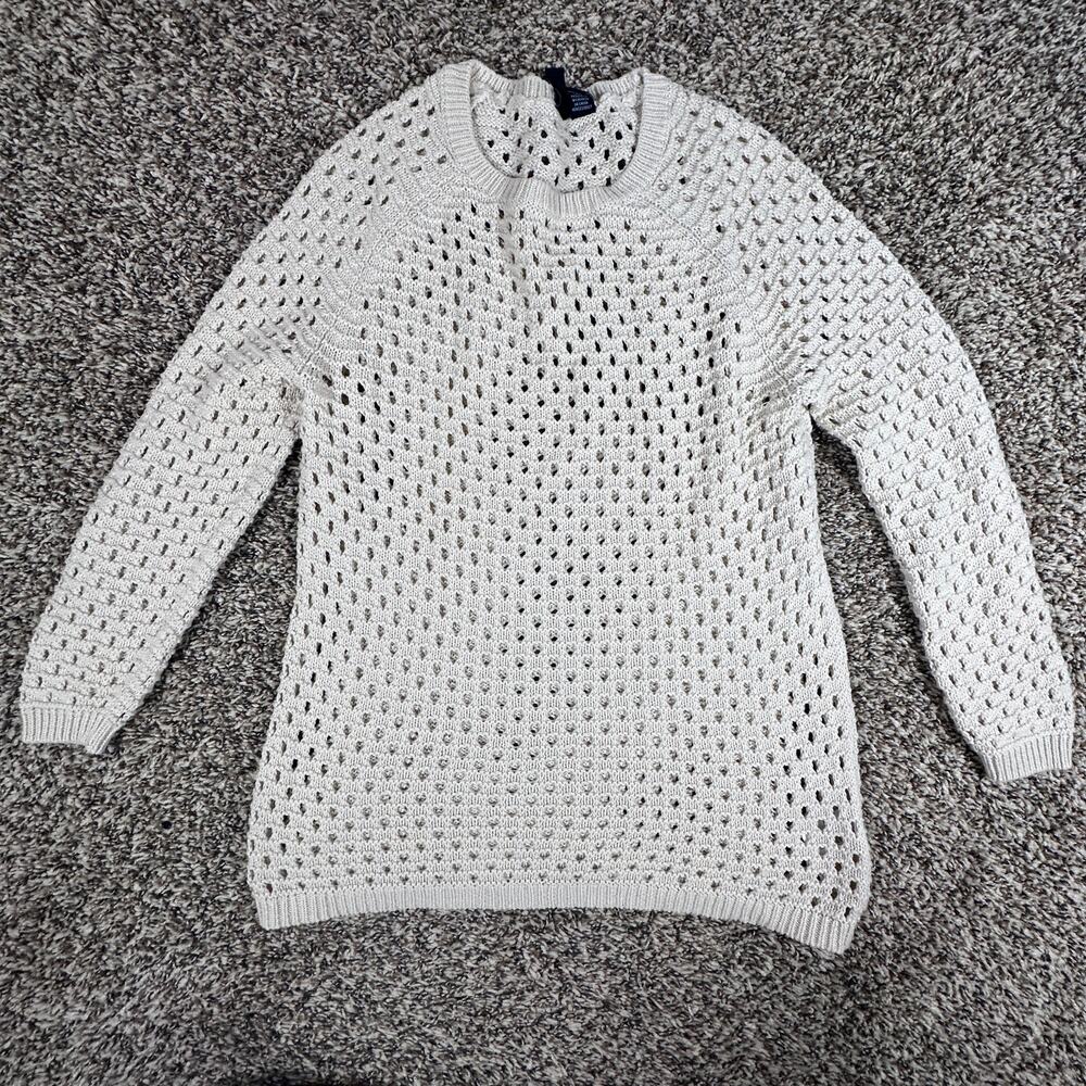 Cynthia Rowley Crotchet Beige Pullover Sweater - Size Medium